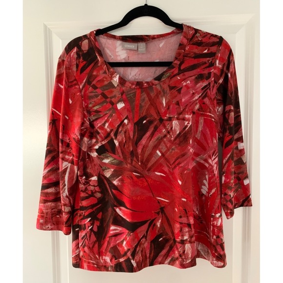 Chico's Tops - Chico's Blouse Women's Size 1X Floral Colorful Red Fun Colorful 0050